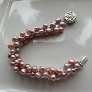 NEW🌺Purple Freshwater Twisted Pearl Bracelet